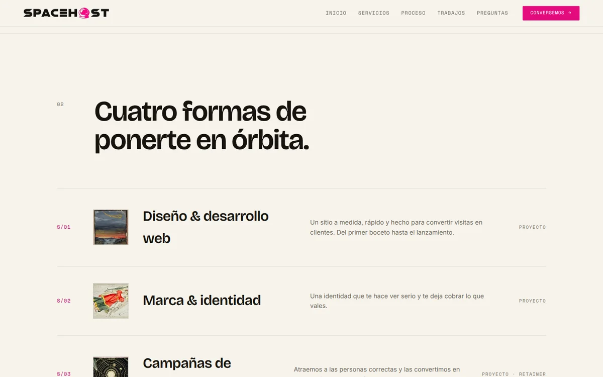 Servicios de SpaceHost