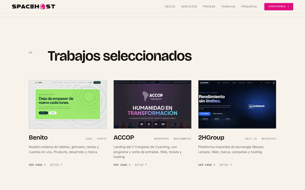 Trabajos seleccionados de SpaceHost